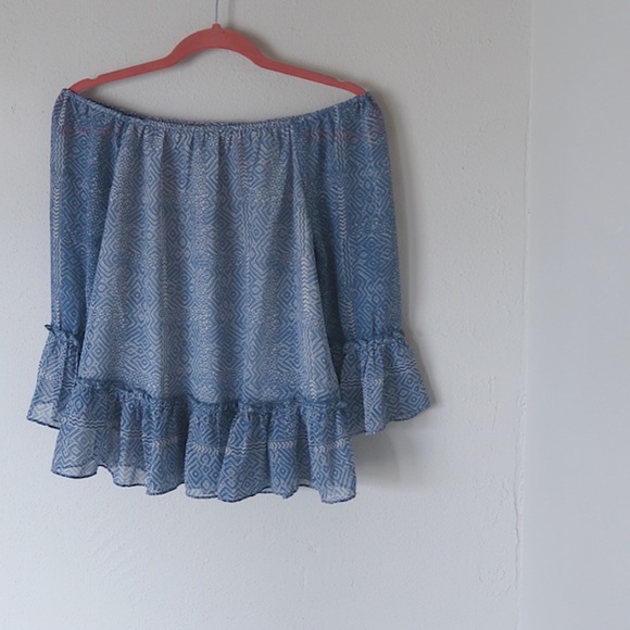 LUCKY Brand || off the shoulder ruffled top - Picture 3 of 8